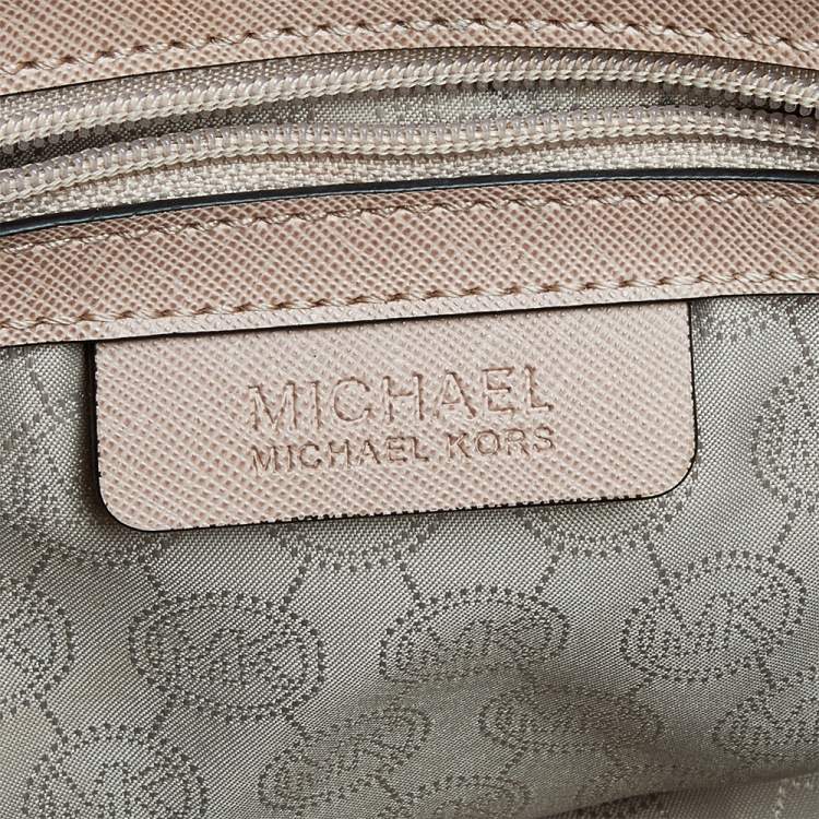 Pre Owned MICHAEL Michael Kors Beige Saffiano Leather Medium Selma Tote