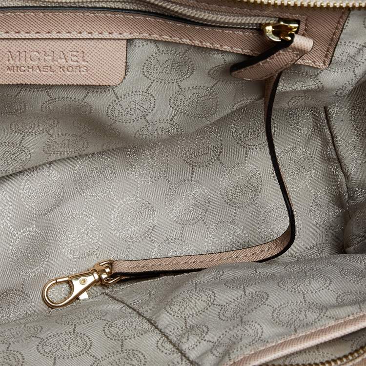 Pre Owned MICHAEL Michael Kors Beige Saffiano Leather Medium Selma Tote