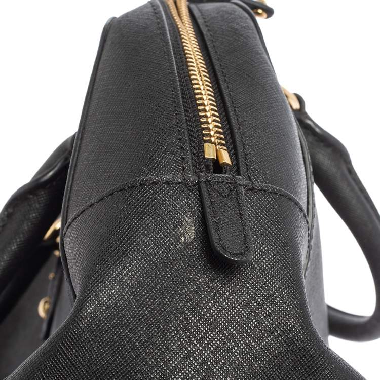 مملوكة مسبقًا MICHAEL Michael Kors Black Leather Dome Satchel