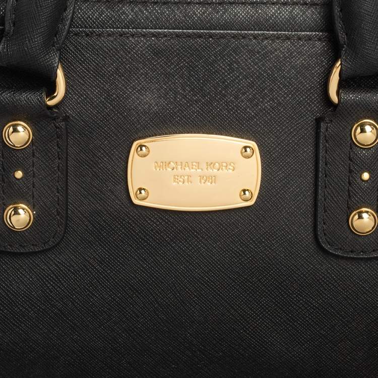 مملوكة مسبقًا MICHAEL Michael Kors Black Leather Dome Satchel