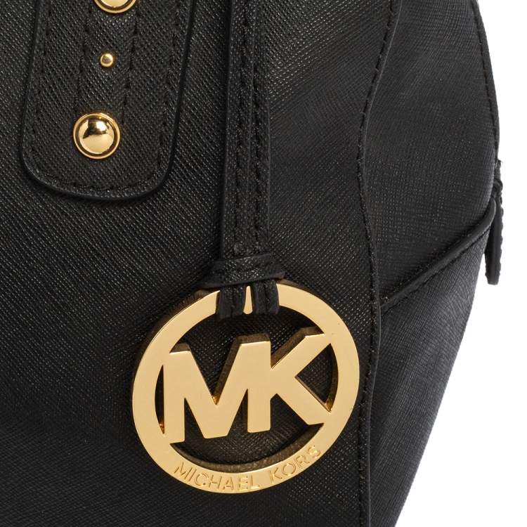 مملوكة مسبقًا MICHAEL Michael Kors Black Leather Dome Satchel