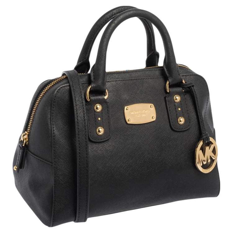 مملوكة مسبقًا MICHAEL Michael Kors Black Leather Dome Satchel