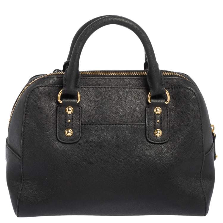 مملوكة مسبقًا MICHAEL Michael Kors Black Leather Dome Satchel