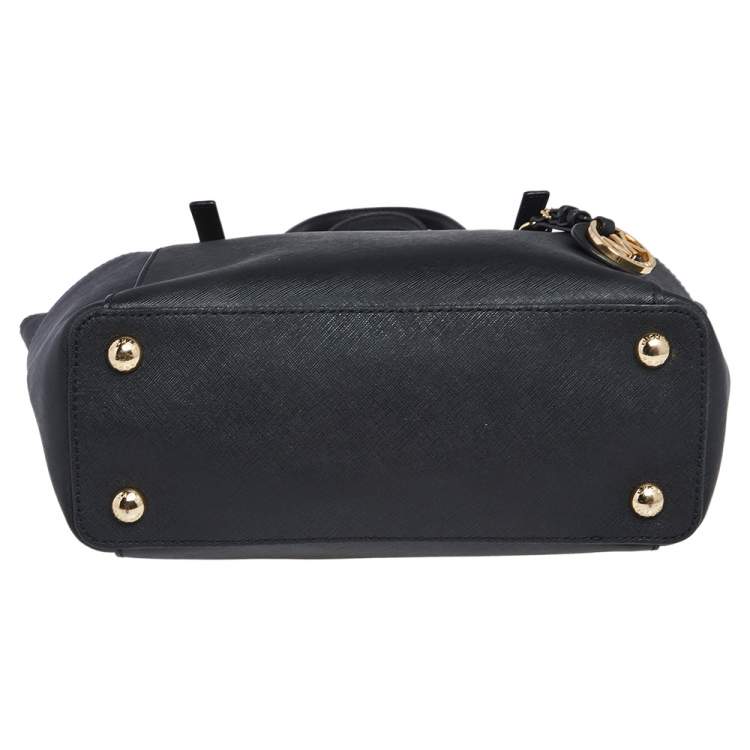 Pre Owned MICHAEL Michael Kors Black Leather Medium Jet Set Tote
