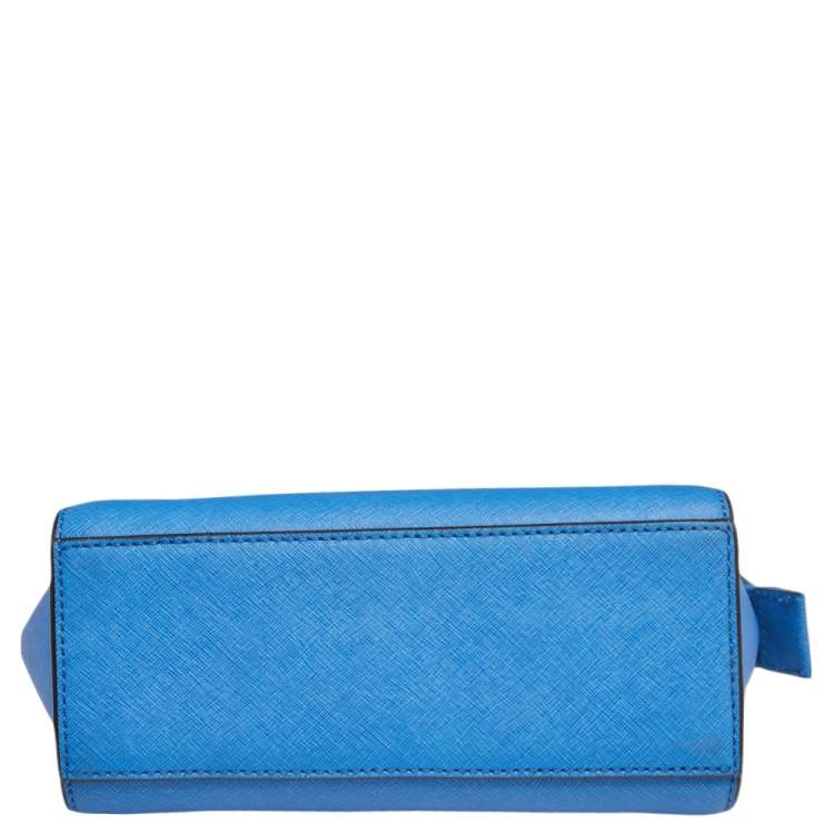 Pre Owned MICHAEL Michael Kors Blue Leather Small Selma Crossbody Bag