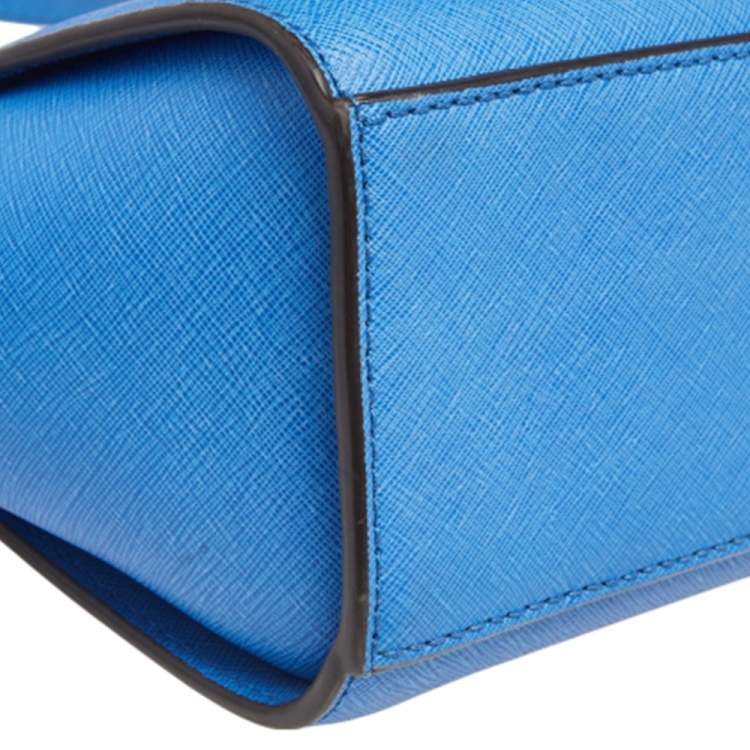 Pre Owned MICHAEL Michael Kors Blue Leather Small Selma Crossbody Bag