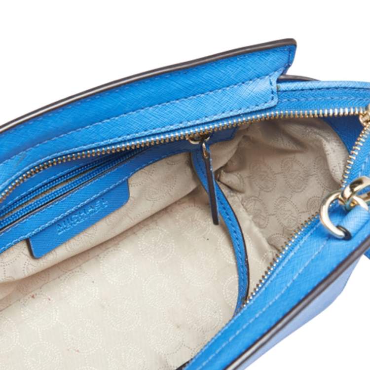 Pre Owned MICHAEL Michael Kors Blue Leather Small Selma Crossbody Bag