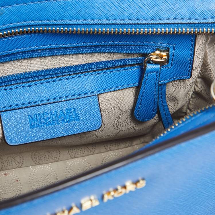 Pre Owned MICHAEL Michael Kors Blue Leather Small Selma Crossbody Bag