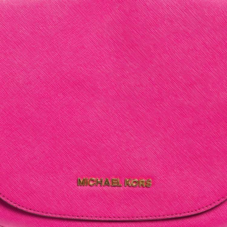 Pre Owned MICHAEL Michael Kors Fuchsia Leather Hamilton Messenger Bag