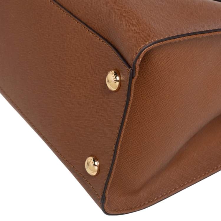 Pre Owned MICHAEL Michael Kors Brown Leather North South Hamilton Tote