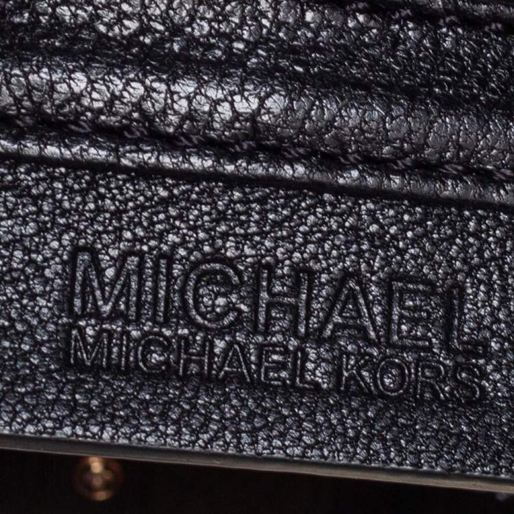 Pre Owned MICHAEL Michael Kors Black Grained Leather Berkley Clutch