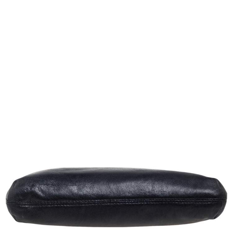 Pre Owned MICHAEL Michael Kors Black Grained Leather Berkley Clutch