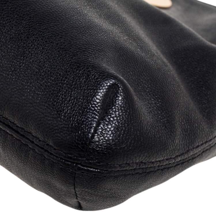Pre Owned MICHAEL Michael Kors Black Grained Leather Berkley Clutch