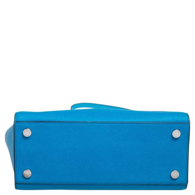 Pre Owned MICHAEL Michael Kors Blue Saffiano Leather Large Selma Tote