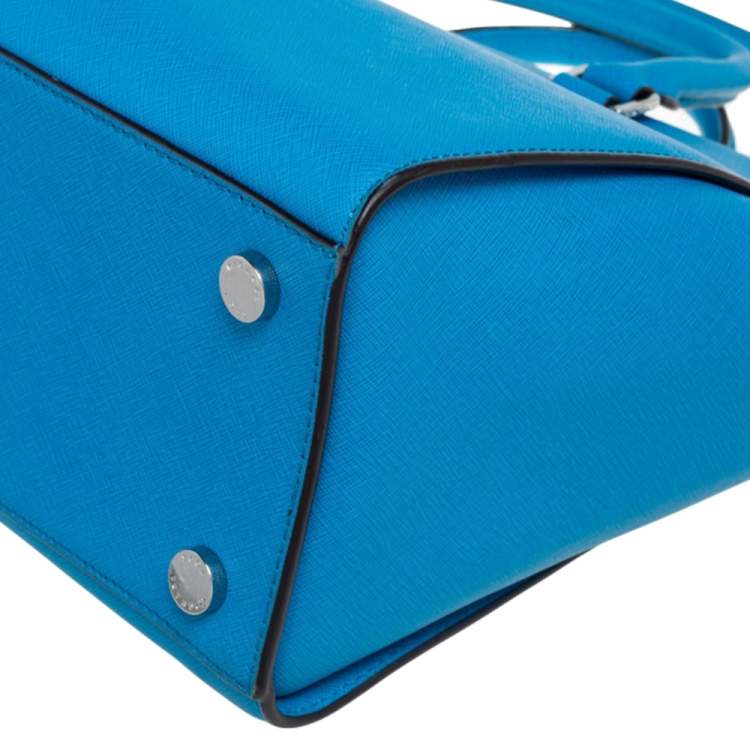 Pre Owned MICHAEL Michael Kors Blue Saffiano Leather Large Selma Tote
