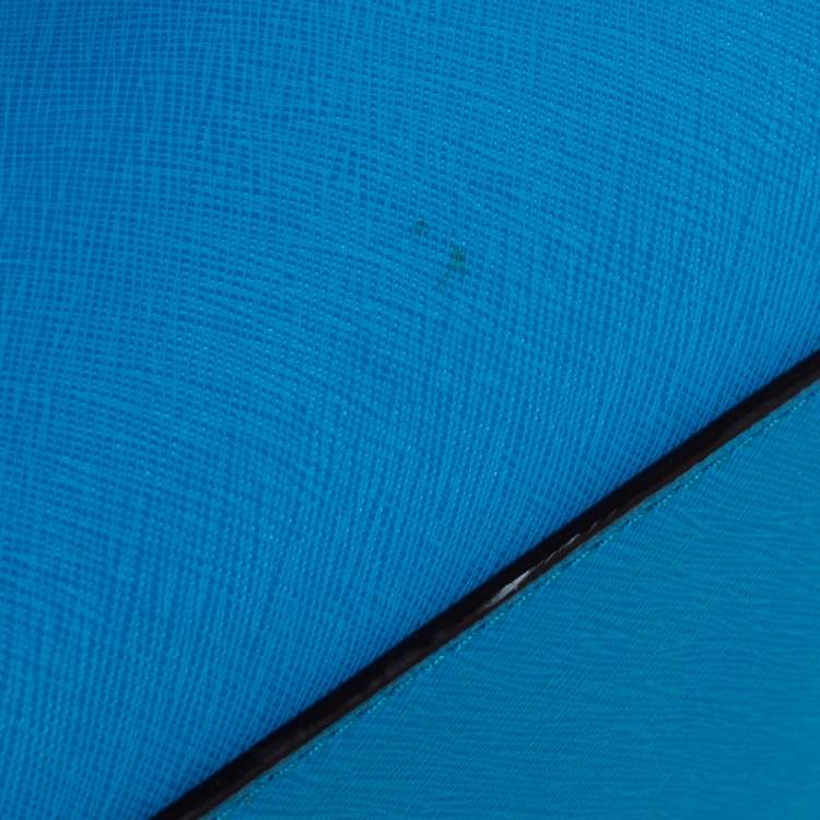 Pre Owned MICHAEL Michael Kors Blue Saffiano Leather Large Selma Tote