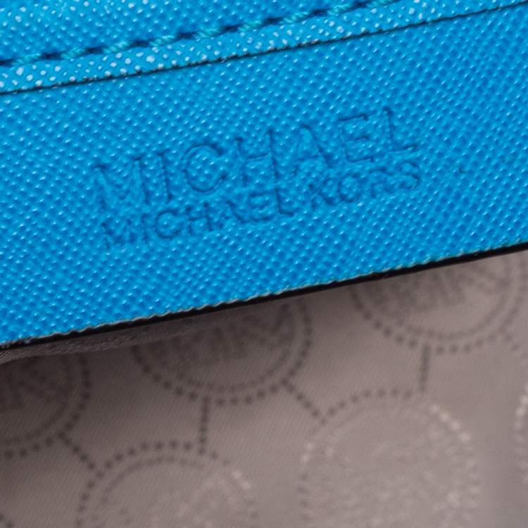 Pre Owned MICHAEL Michael Kors Blue Saffiano Leather Large Selma Tote