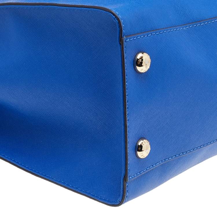 Pre Owned MICHAEL Michael Kors Blue Leather Large Hamilton North South Tote