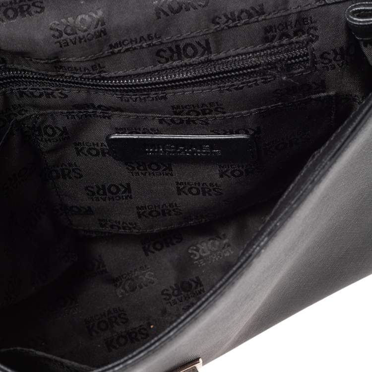 Pre Owned MICHAEL Michael Kors Black Perforated Leather Callie Top Handle Bag   