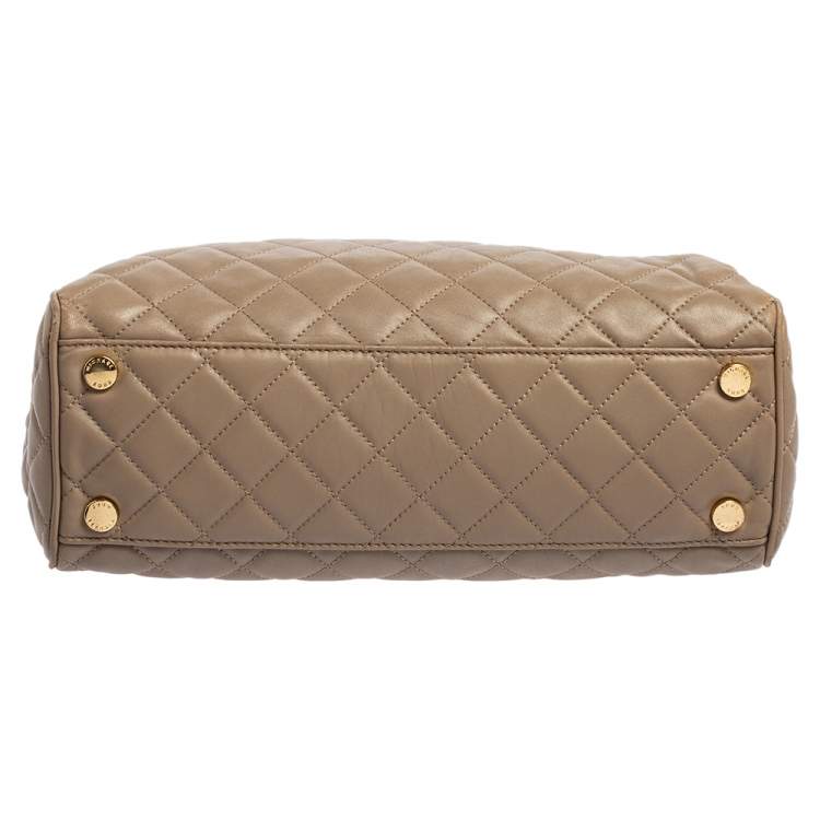 Pre Owned MICHAEL Michael Kors Beige Quilted Leather Large Susannah Tote