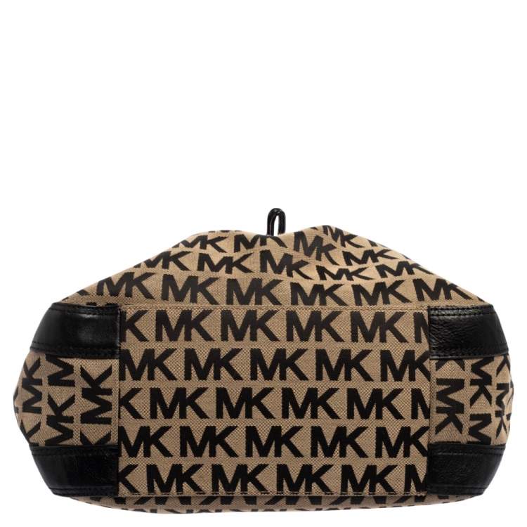 Pre Owned MICHAEL Michael Kors Signature Canvas and Leather Ludlow Shoulder Bag