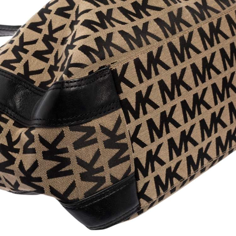 Pre Owned MICHAEL Michael Kors Signature Canvas and Leather Ludlow Shoulder Bag
