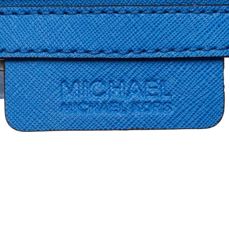 Pre Owned MICHAEL Michael Kors Blue Saffiano Leather Hamilton Crossbody Bag