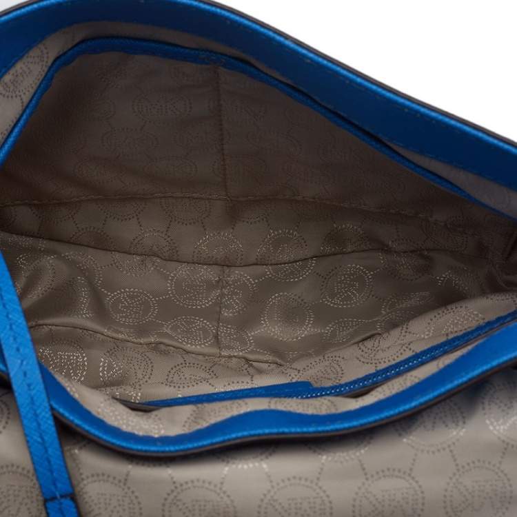 Pre Owned MICHAEL Michael Kors Blue Saffiano Leather Hamilton Crossbody Bag
