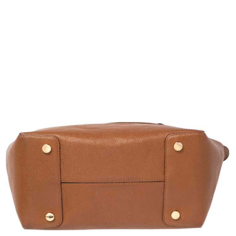 مملوكة مسبقًا MICHAEL Michael Kors Brown Grained Leather Large Mercer Satchel