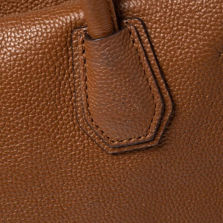 مملوكة مسبقًا MICHAEL Michael Kors Brown Grained Leather Large Mercer Satchel
