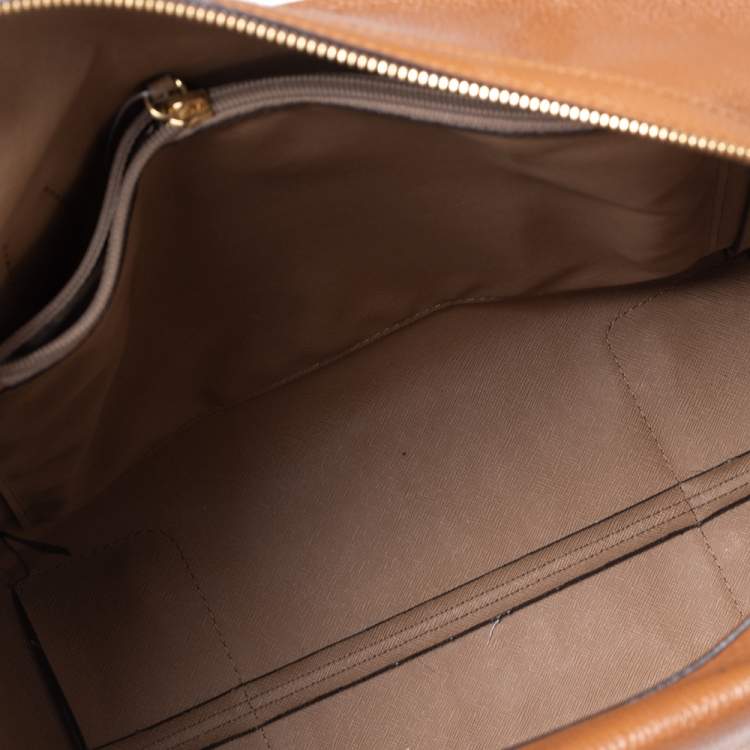 مملوكة مسبقًا MICHAEL Michael Kors Brown Grained Leather Large Mercer Satchel