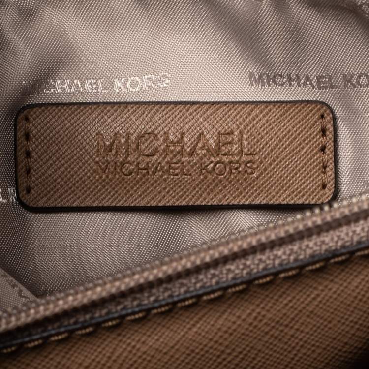 مملوكة مسبقًا MICHAEL Michael Kors Brown Grained Leather Large Mercer Satchel