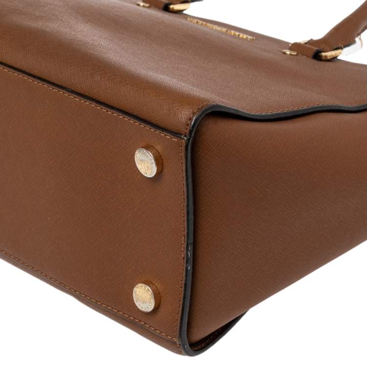 Pre Owned MICHAEL Michael Kors Brown Leather Large Selma Satchel