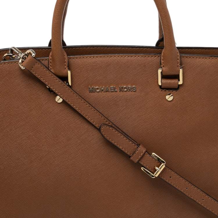 Pre Owned MICHAEL Michael Kors Brown Leather Large Selma Satchel