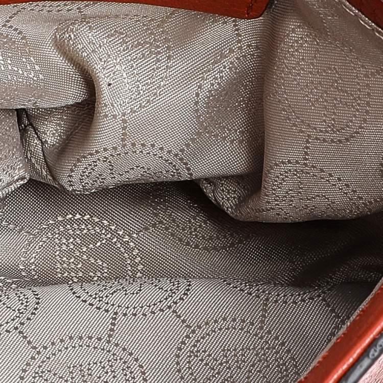 Pre Owned Michael Michael Kors Orange Leather Fulton Crossbody Bag