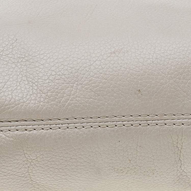 Pre Owned MICHAEL Michael Kors Off White Leather Crossbody Bag