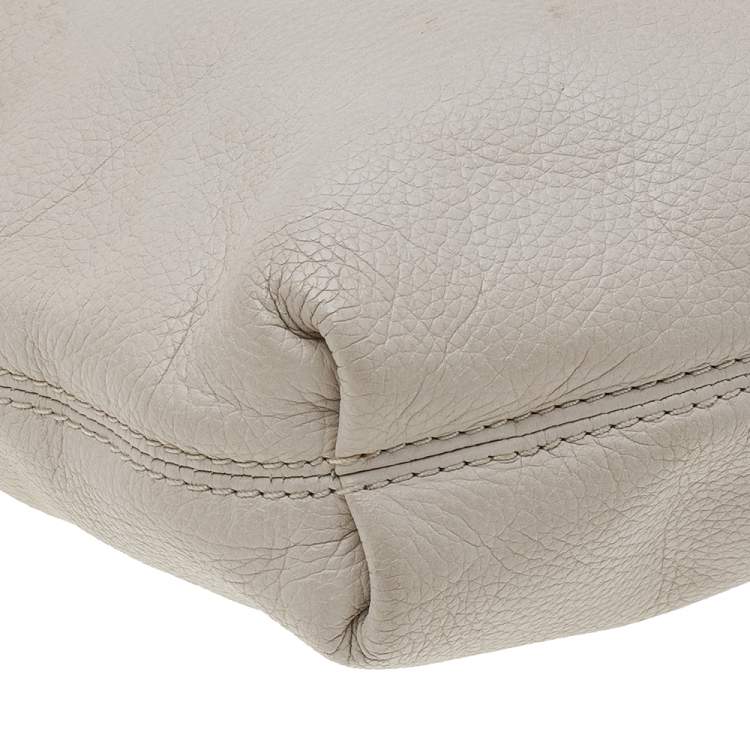 Pre Owned MICHAEL Michael Kors Off White Leather Crossbody Bag