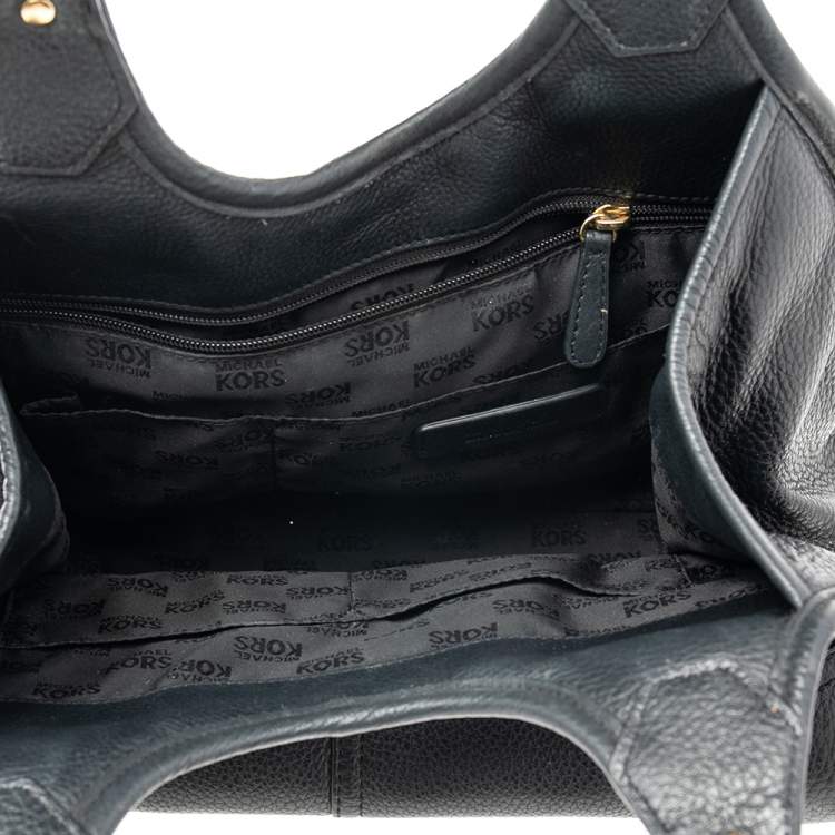 Pre Owned MICHAEL Michael Kors Black Leather Hudson Hobo 