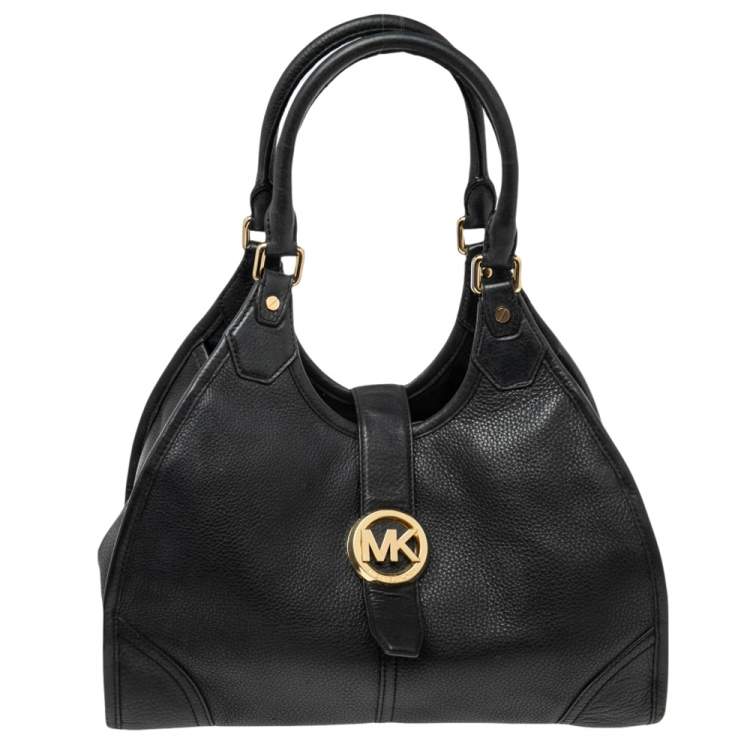 Pre Owned MICHAEL Michael Kors Black Leather Hudson Hobo 