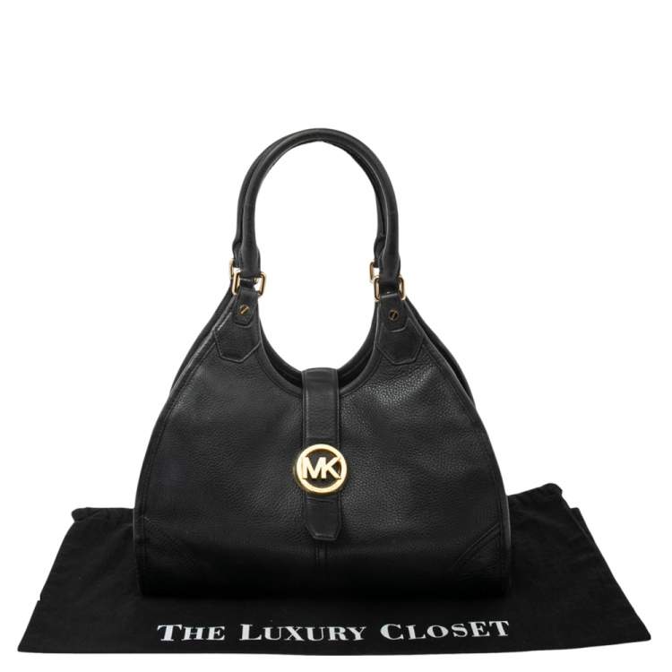 Pre Owned MICHAEL Michael Kors Black Leather Hudson Hobo 