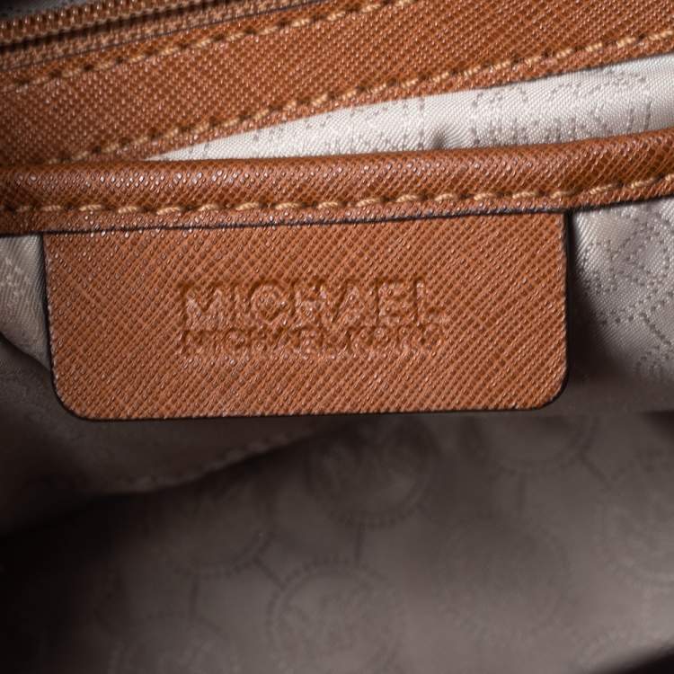 Pre Owned MICHAEL Michael Kors Brown Saffiano Leather Large Selma Tote