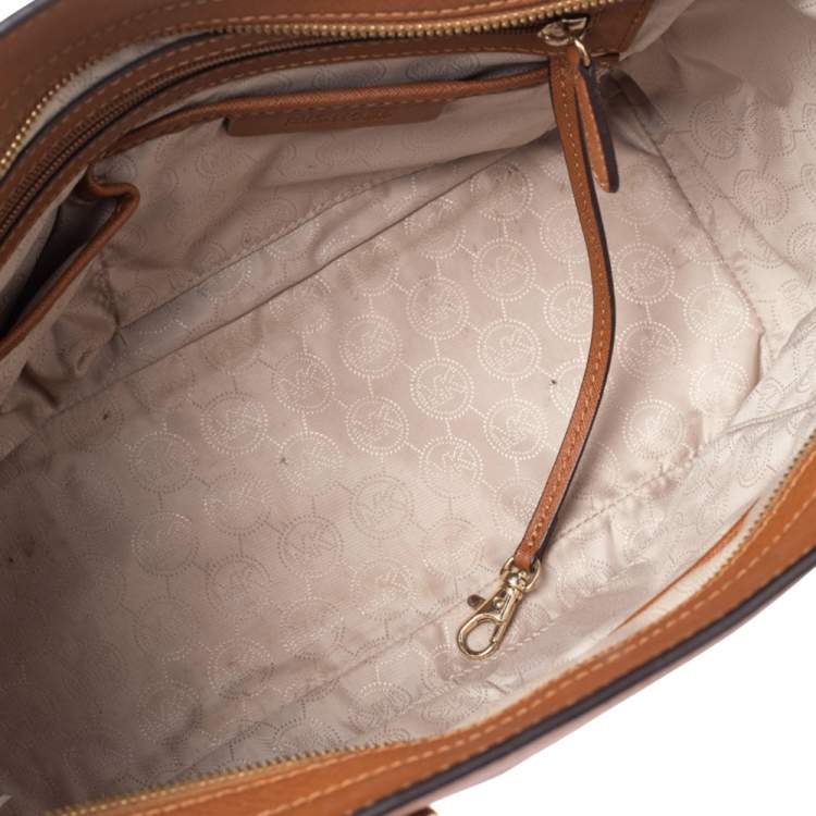 Pre Owned MICHAEL Michael Kors Brown Saffiano Leather Large Selma Tote