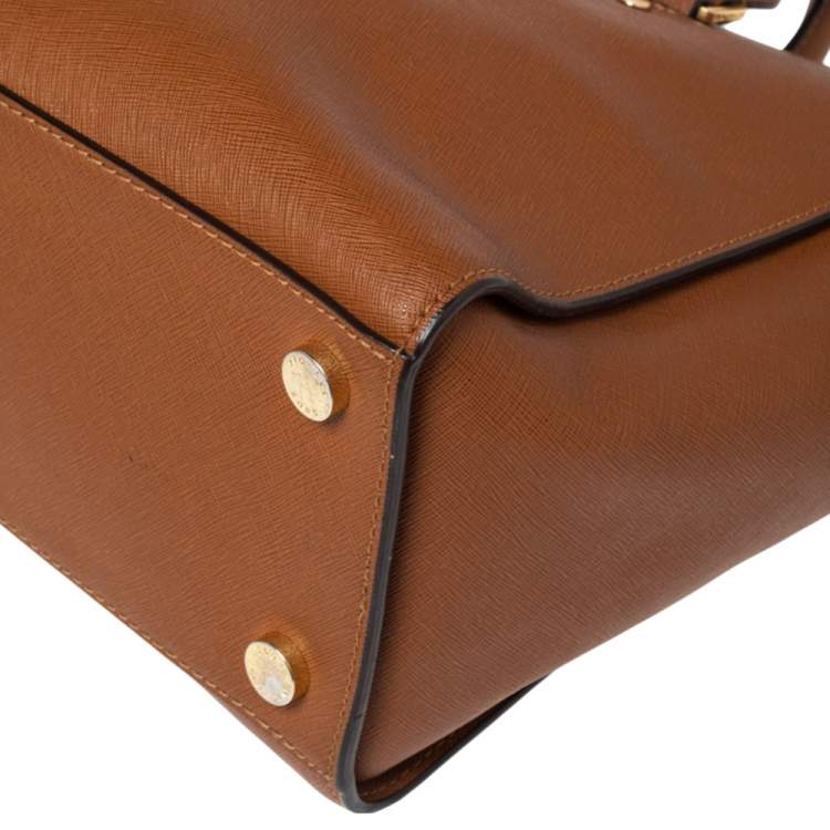 Pre Owned MICHAEL Michael Kors Brown Saffiano Leather Large Selma Tote