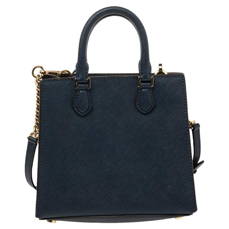 Pre Owned MICHAEL Michael Kors Blue Leather Mini Bridgette Tote