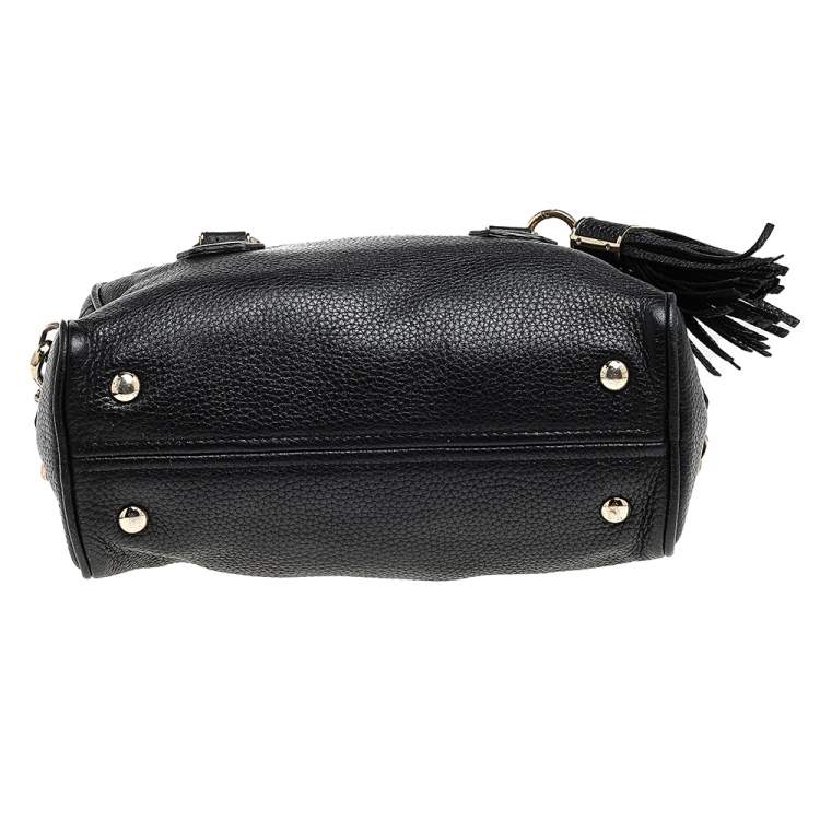 Pre Owned MICHAEL Michael Kors Black Leather Bedford Tassel Duffel Bag