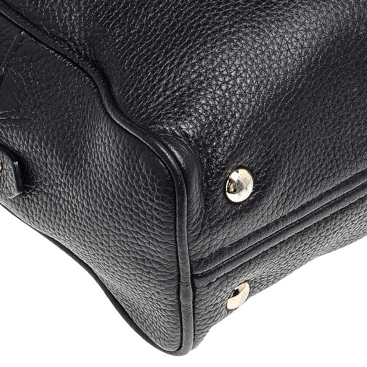 Pre Owned MICHAEL Michael Kors Black Leather Bedford Tassel Duffel Bag