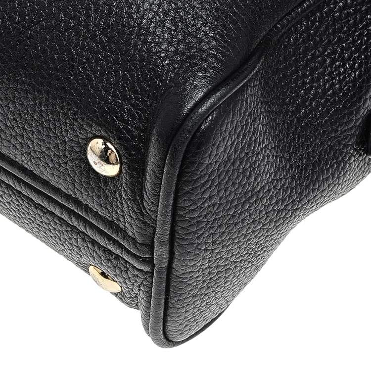 Pre Owned MICHAEL Michael Kors Black Leather Bedford Tassel Duffel Bag
