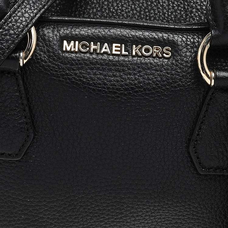 Pre Owned MICHAEL Michael Kors Black Leather Bedford Tassel Duffel Bag