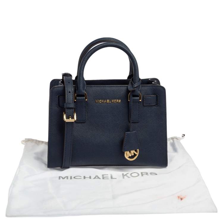 Pre Owned MICHAEL Michael Kors Blue Leather Small Dillon Tote