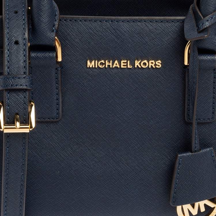 Pre Owned MICHAEL Michael Kors Blue Leather Small Dillon Tote